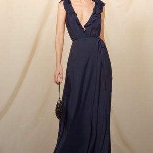 Reformation Peppermint Dress - Navy Blue - Size XS